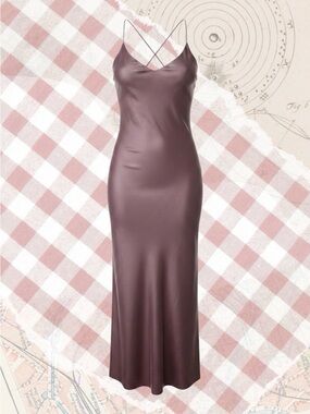 Windsor Mauve Satin Slip Maxi Dress